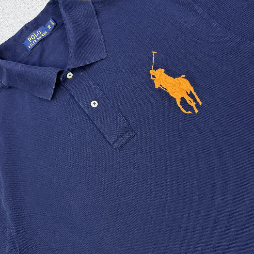 Polo Ralph Lauren Polo Shirt Mens 1XB Navy Big Pony Embroidered Cotton Pique